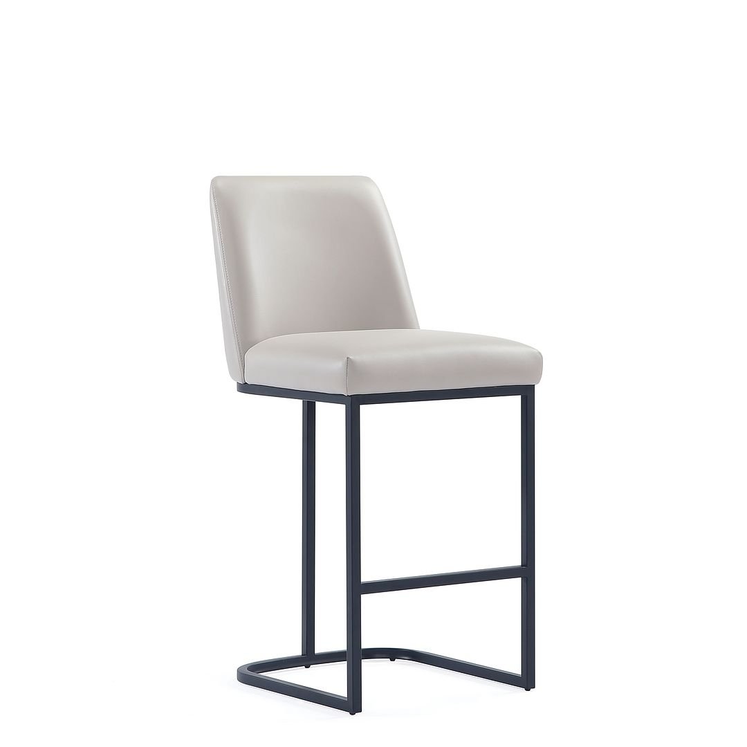 Serena Modern Leatherette Upholstered Counter Stool Metal Base Kitchen Bar Chair Image 5