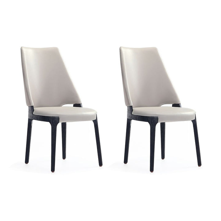 Kara Modern Velvet Dining Chair Set of 2 Blue Upholstered Beech Wood Legs Image 4