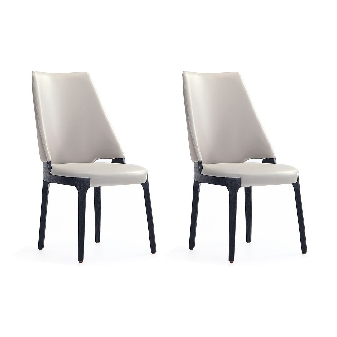 Kara Modern Velvet Dining Chair Set of 2 Blue Upholstered Beech Wood Legs Image 1