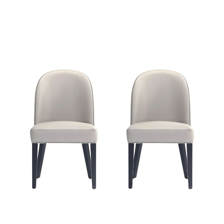 Hillman Velvet Upholstered Dining Chair Set of 2 Leatherette Beech Wood Legs Image 1