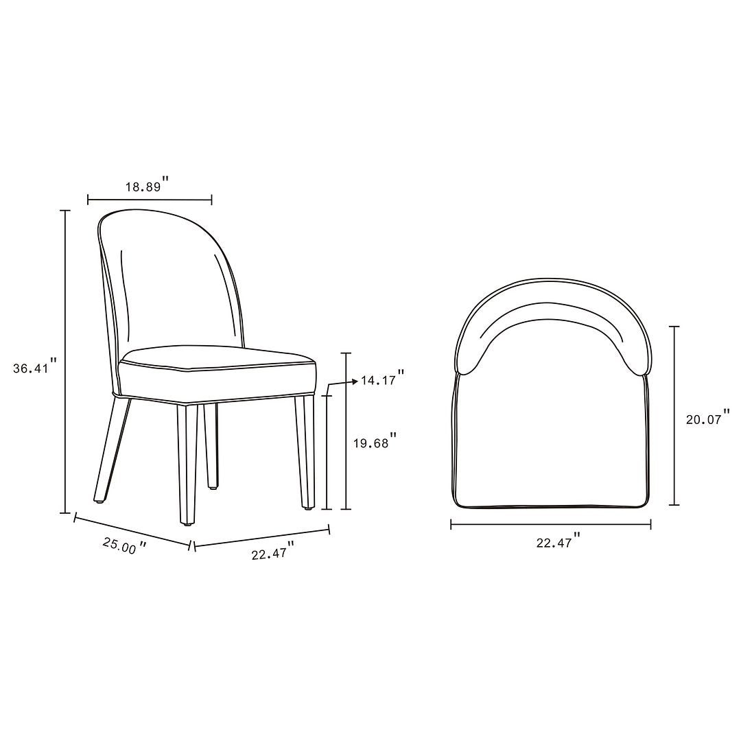 Hillman Velvet Upholstered Dining Chair Set of 2 Leatherette Beech Wood Legs Image 3