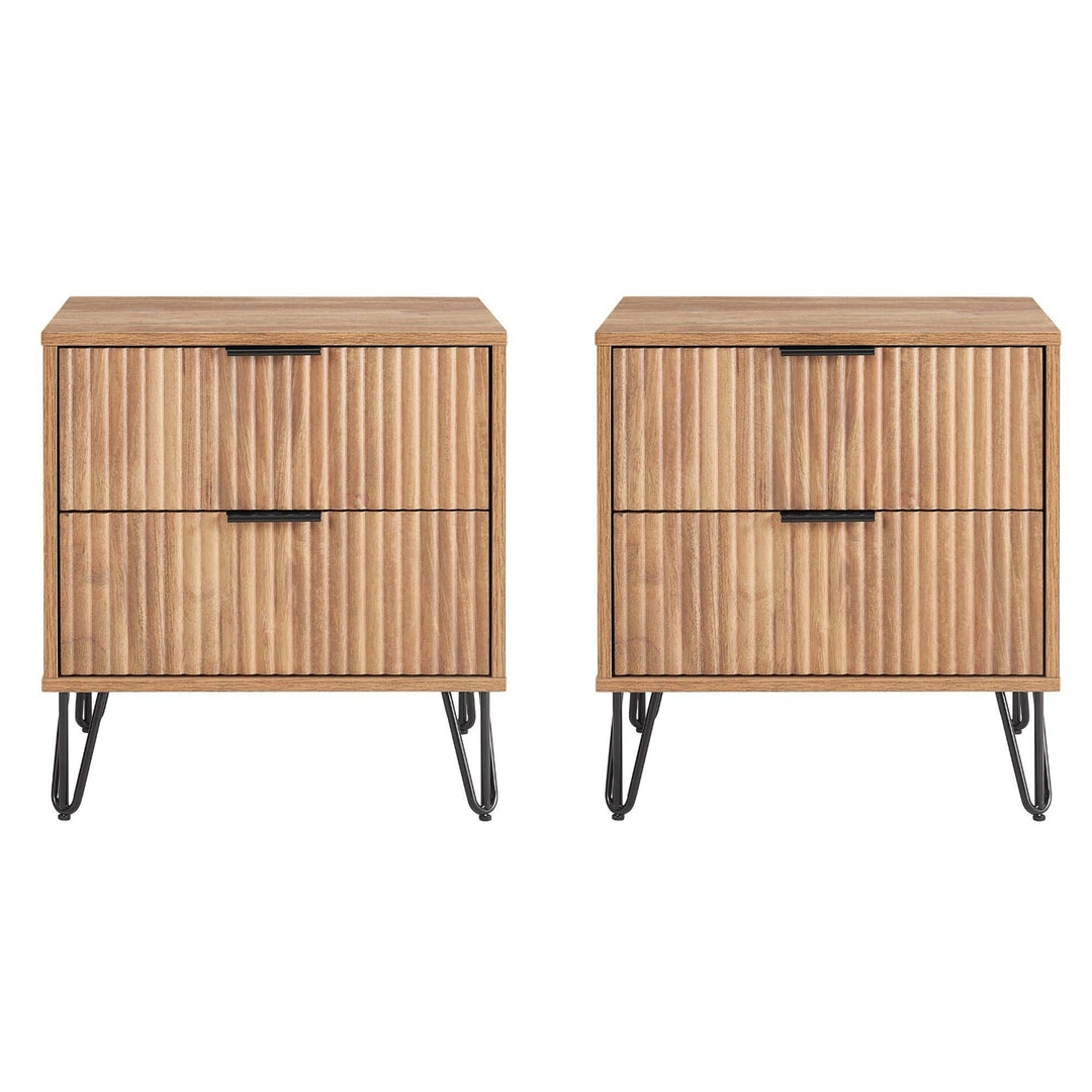 DUMBO 2.0 Modern Nightstand Set of 2 with 2 Drawers and Metal Feet - Manhattan Comfort Image 5