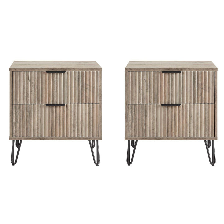 DUMBO 2.0 Modern Nightstand Set of 2 with 2 Drawers and Metal Feet - Manhattan Comfort Image 6