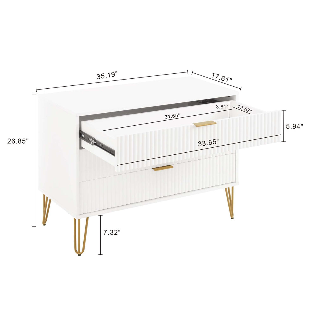 DUMBO Modern Dresser with 3-Drawers Image 3