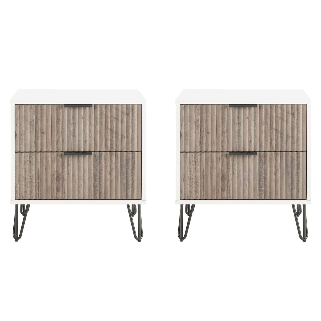 DUMBO 2.0 Modern Nightstand Set of 2 with 2 Drawers and Metal Feet - Manhattan Comfort Image 9