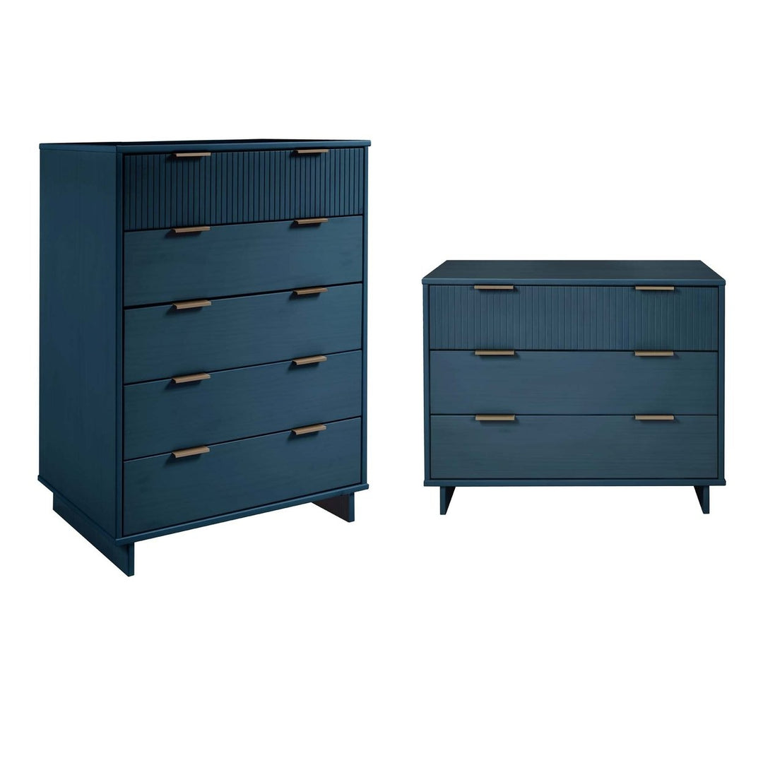 Granville Modern Solid Wood 2-Piece Tall Chest Dresser Set in Various Colors Image 6