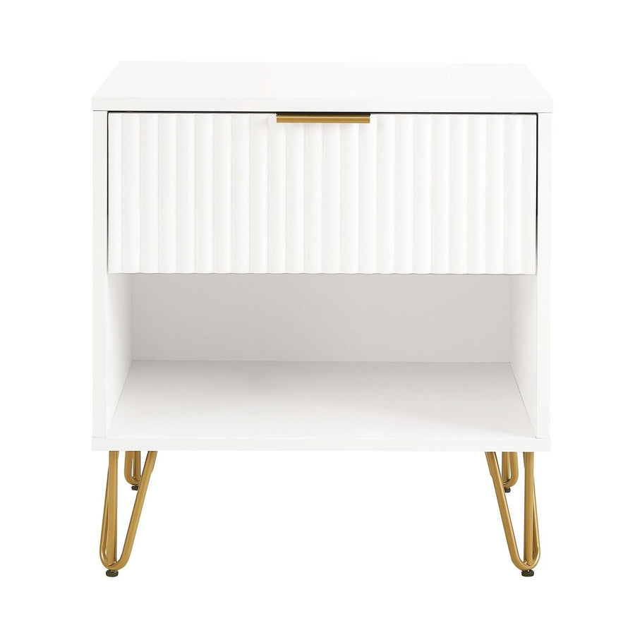 DUMBO 1.0 Modern Nightstand with 1 Drawer and Metal Feet Image 1