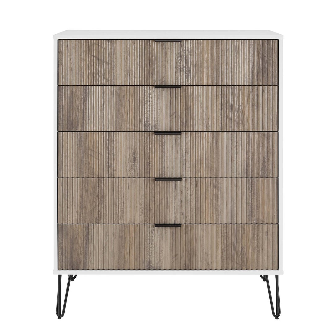 Manhattan Comfort DUMBO Modern 5-Drawer Tall Dresser Soft Close Drawers Grey Image 1