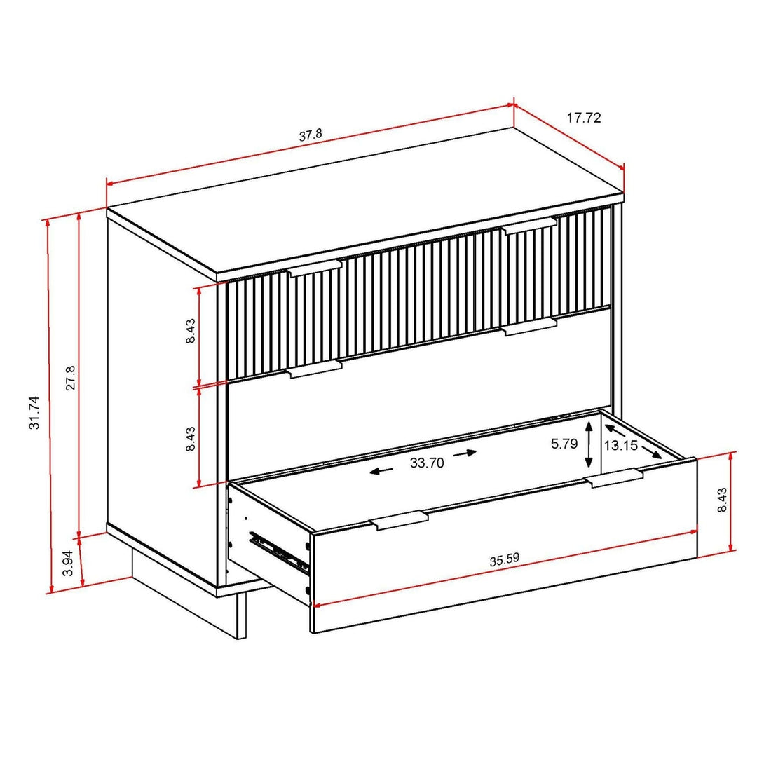 2-Piece Granville Modern Solid Wood Standard Dresser and Nightstand Set Image 3