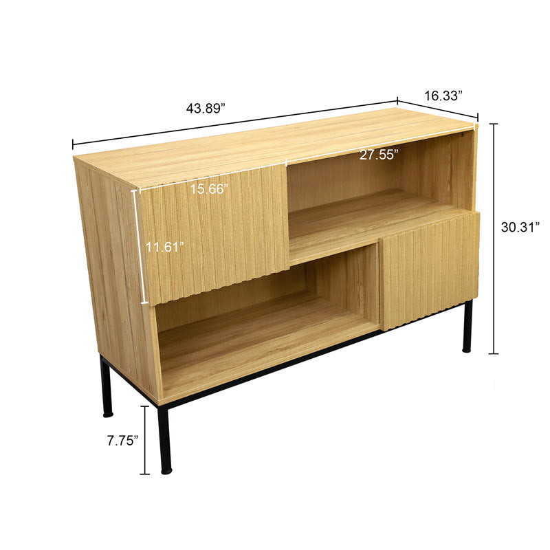 Modern Accent Cabinet with Wavy Grain Door, Console Table with Storage for Living Room, Dining Room, Kitchen - Sideboard Image 2