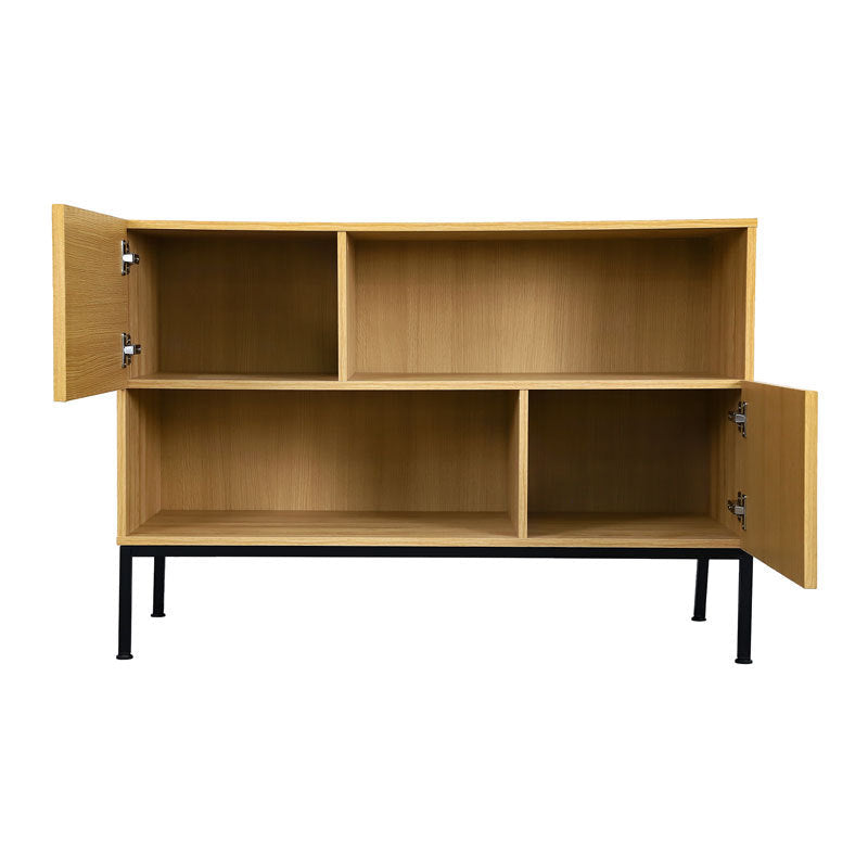 Modern Accent Cabinet with Wavy Grain Door, Console Table with Storage for Living Room, Dining Room, Kitchen - Sideboard Image 3