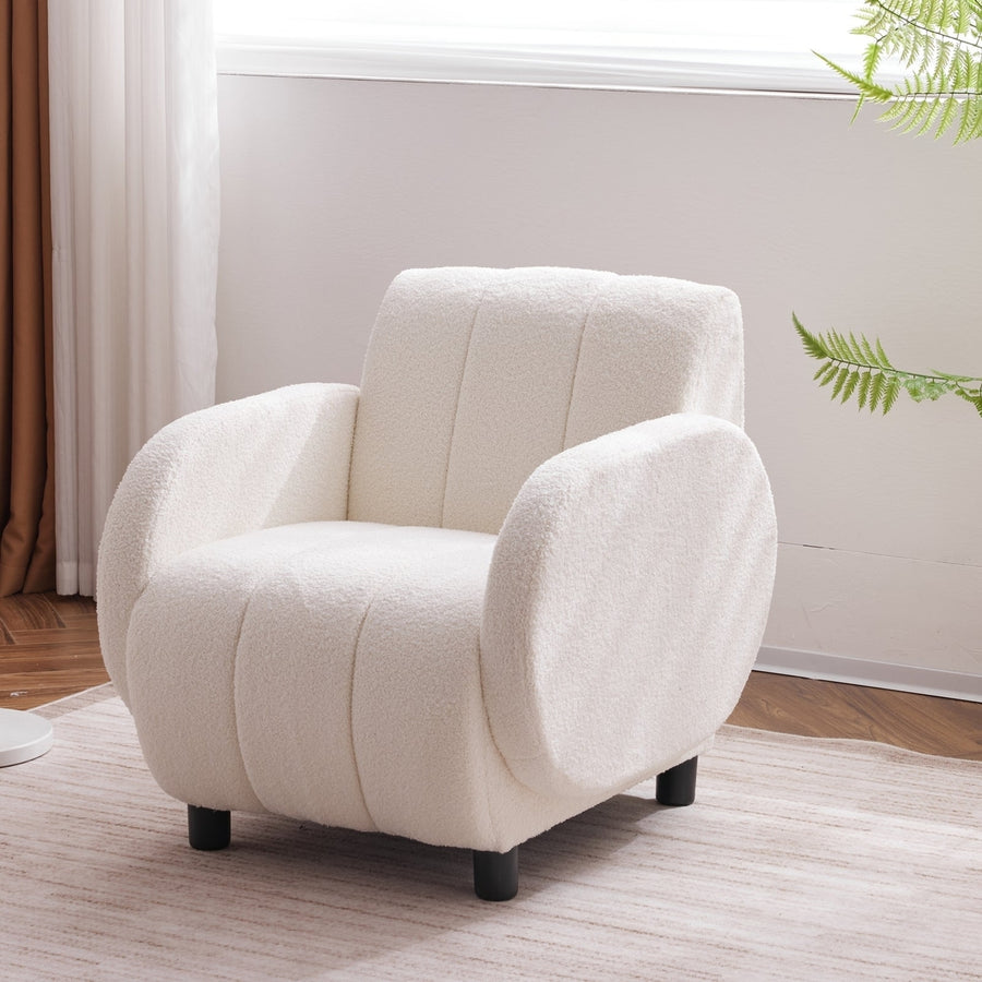 Modern Teddy Velvet Armchair Single Sofa Lounge Chair for Living Room Office Image 1