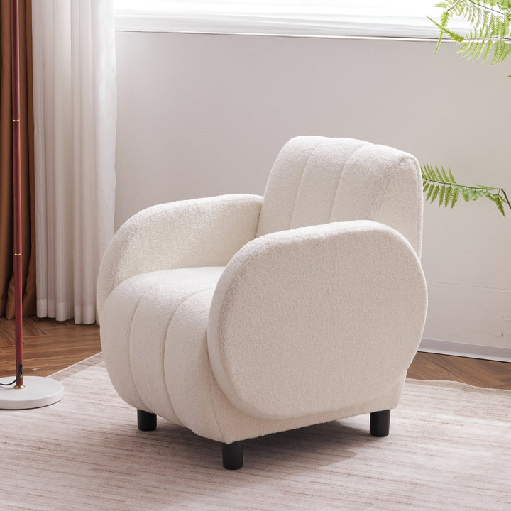 Modern Teddy Velvet Armchair Single Sofa Lounge Chair for Living Room Office Image 2