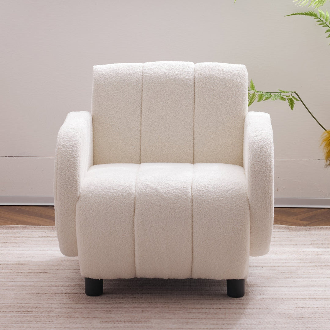 Modern Teddy Velvet Armchair Single Sofa Lounge Chair for Living Room Office Image 3