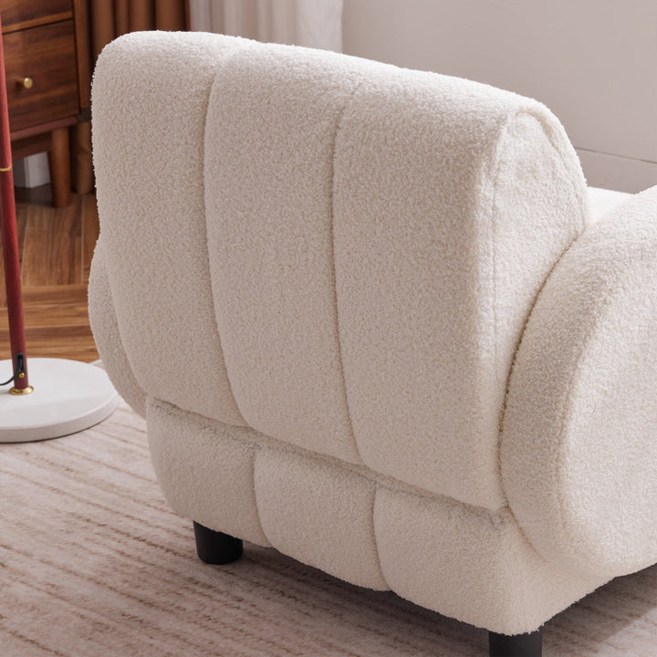 Modern Teddy Velvet Armchair Single Sofa Lounge Chair for Living Room Office Image 4