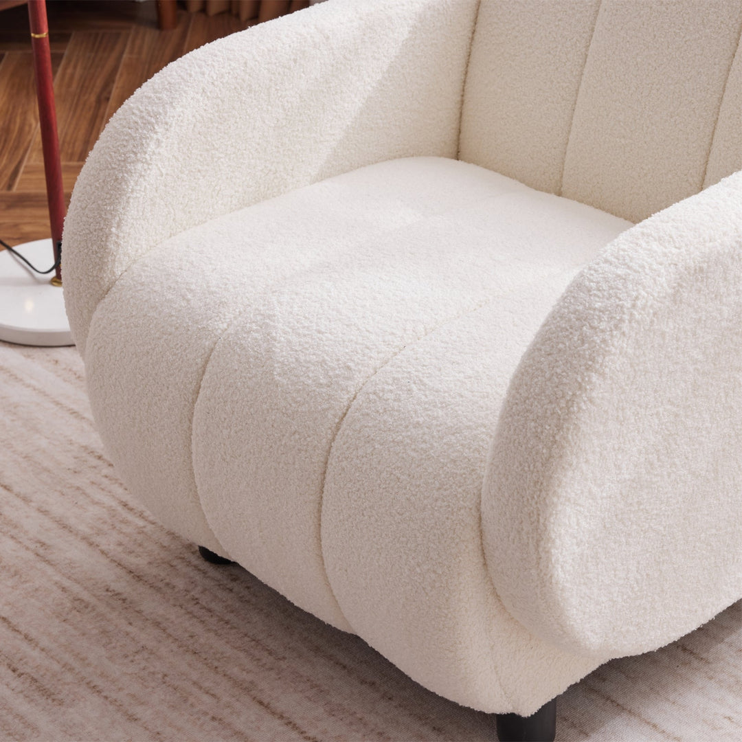 Modern Teddy Velvet Armchair Single Sofa Lounge Chair for Living Room Office Image 8