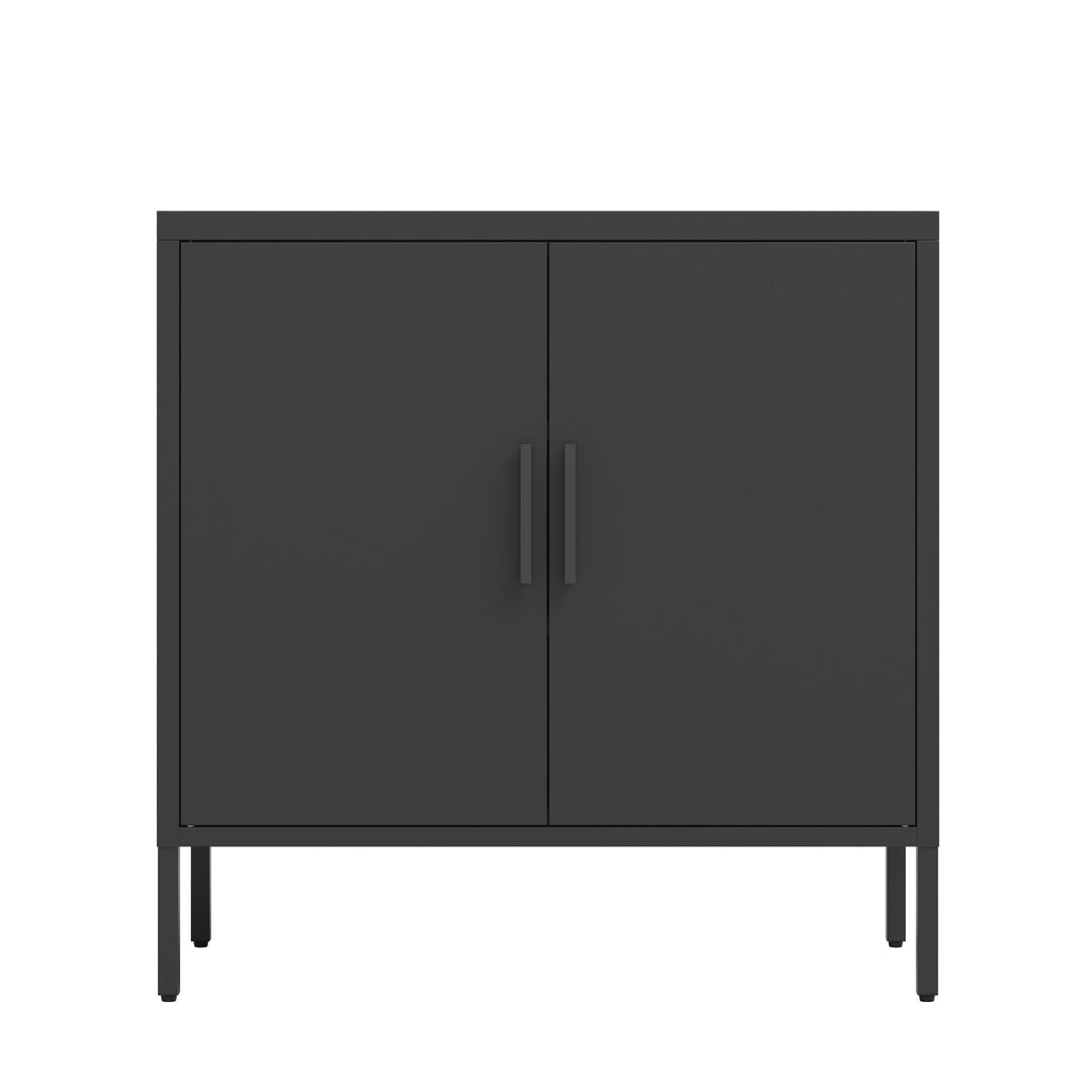 Metal Storage Cabinet with 2 Doors and 2 Adjustable Shelves, Lockable Garage Storage Cabinet, File Cabinet for Home Image 8