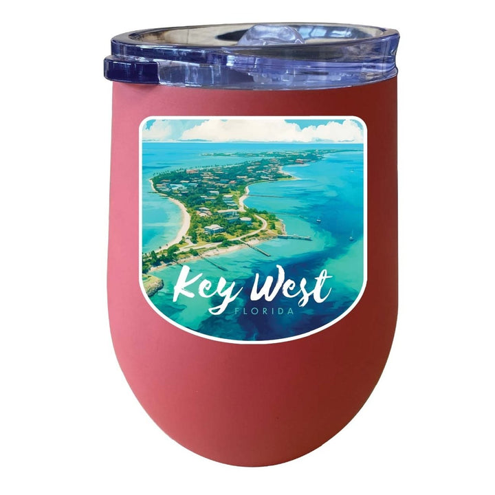 Key West Florida Design A Souvenir 12 oz Insulated Wine Stainless Steel Tumbler Image 1