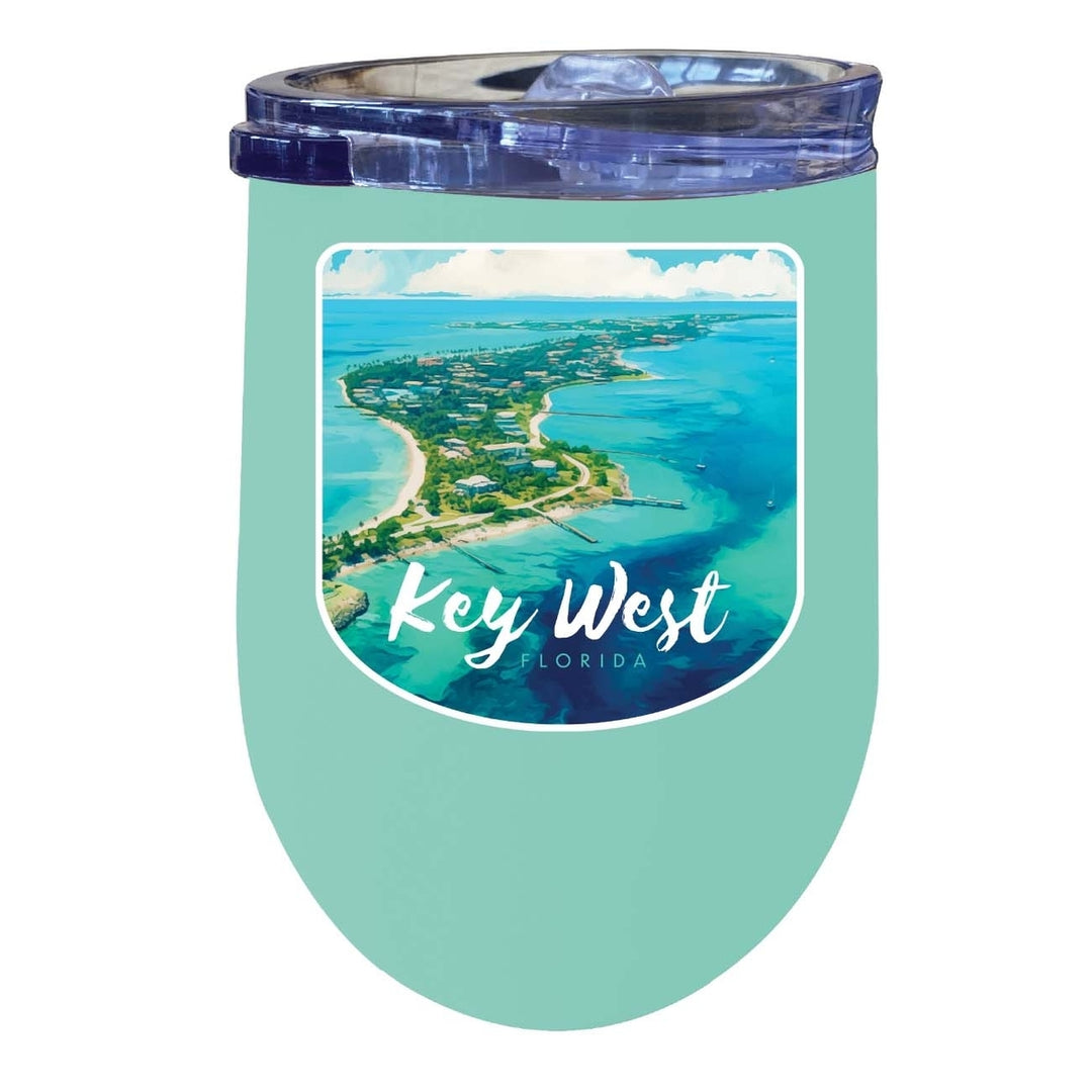 Key West Florida Design A Souvenir 12 oz Insulated Wine Stainless Steel Tumbler Image 2