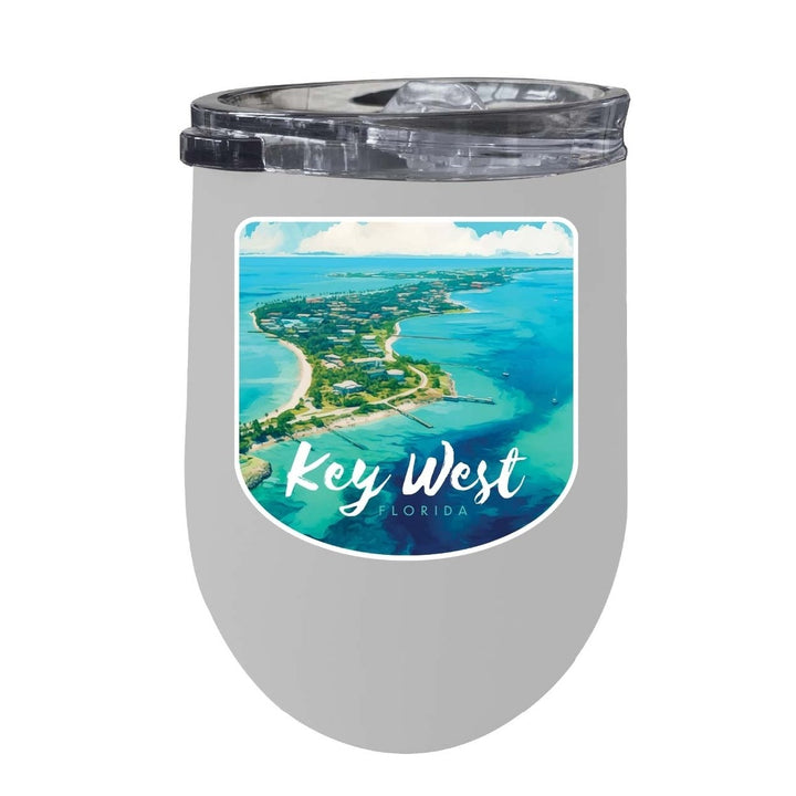 Key West Florida Design A Souvenir 12 oz Insulated Wine Stainless Steel Tumbler Image 3