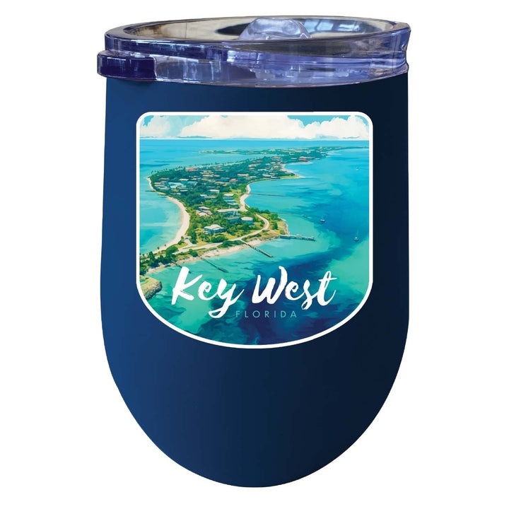 Key West Florida Design A Souvenir 12 oz Insulated Wine Stainless Steel Tumbler Image 5