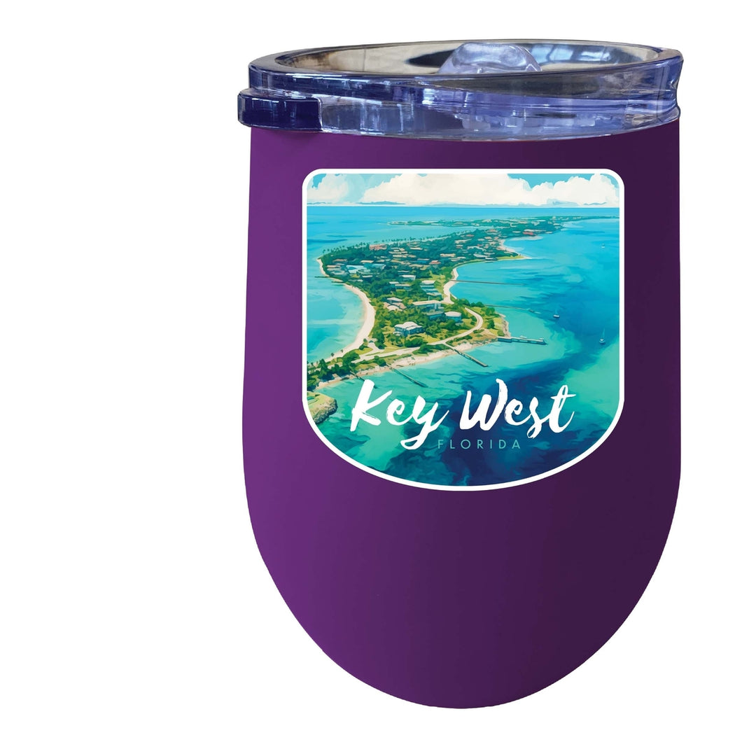 Key West Florida Design A Souvenir 12 oz Insulated Wine Stainless Steel Tumbler Image 6