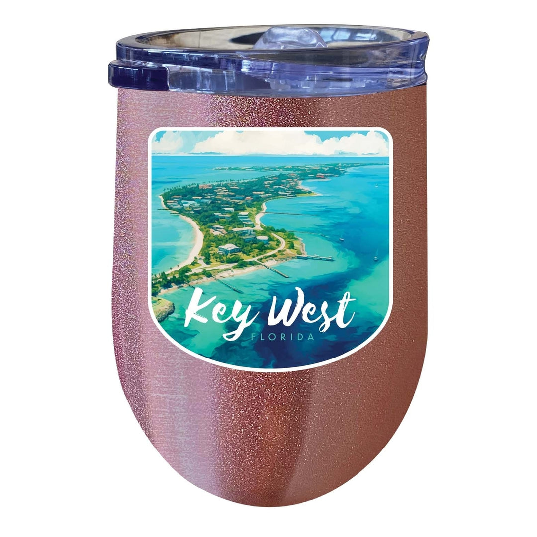 Key West Florida Design A Souvenir 12 oz Insulated Wine Stainless Steel Tumbler Image 8