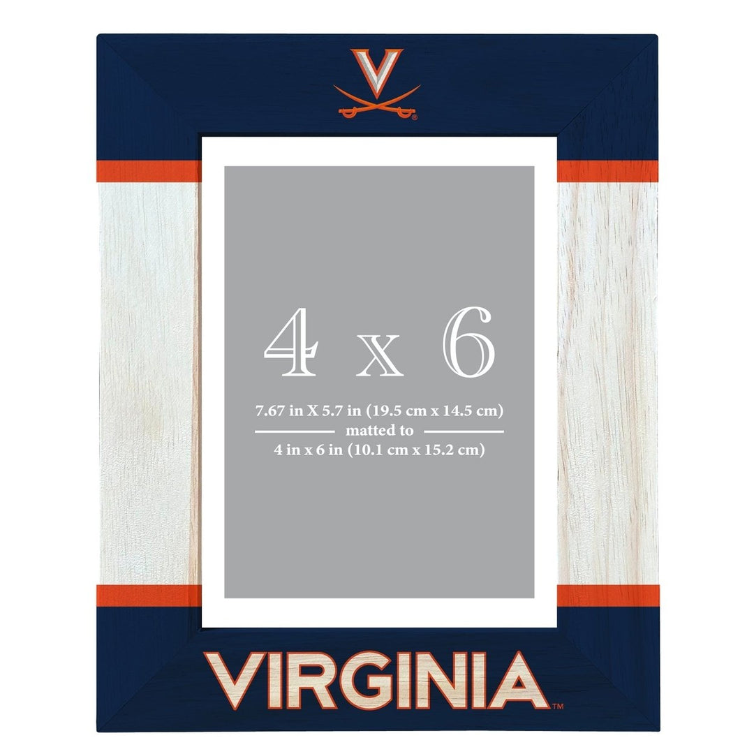 Virginia Cavaliers Wooden Photo Frame - Customizable 4 x 6 Inch - Elegant Matted Display for Memories Image 3