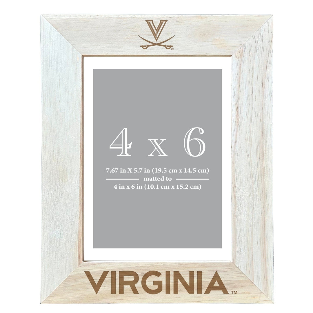 Virginia Cavaliers Wooden Photo Frame - Customizable 4 x 6 Inch - Elegant Matted Display for Memories Image 4