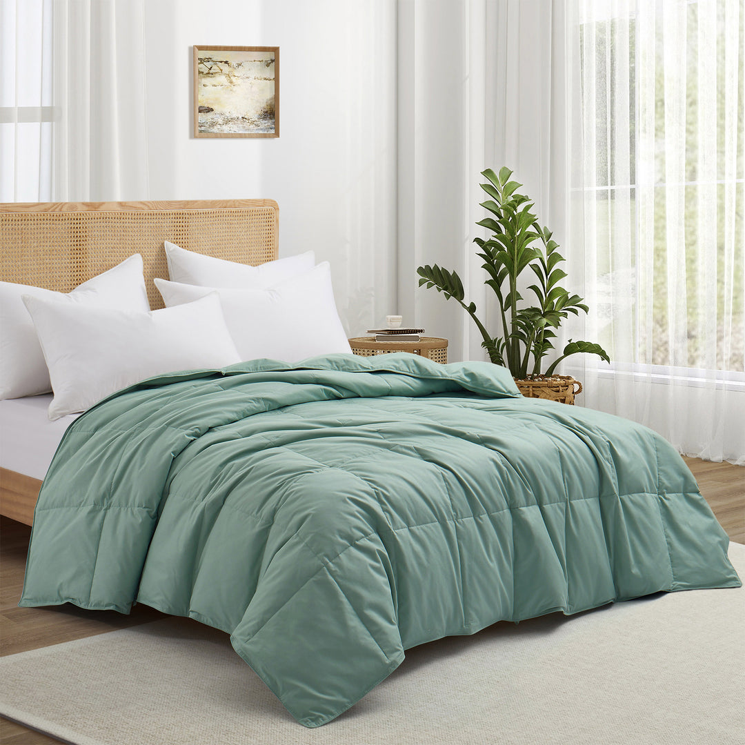 Organic Cotton Lightweight Down Feather Comforter Twin Full Queen King Summer Image 3