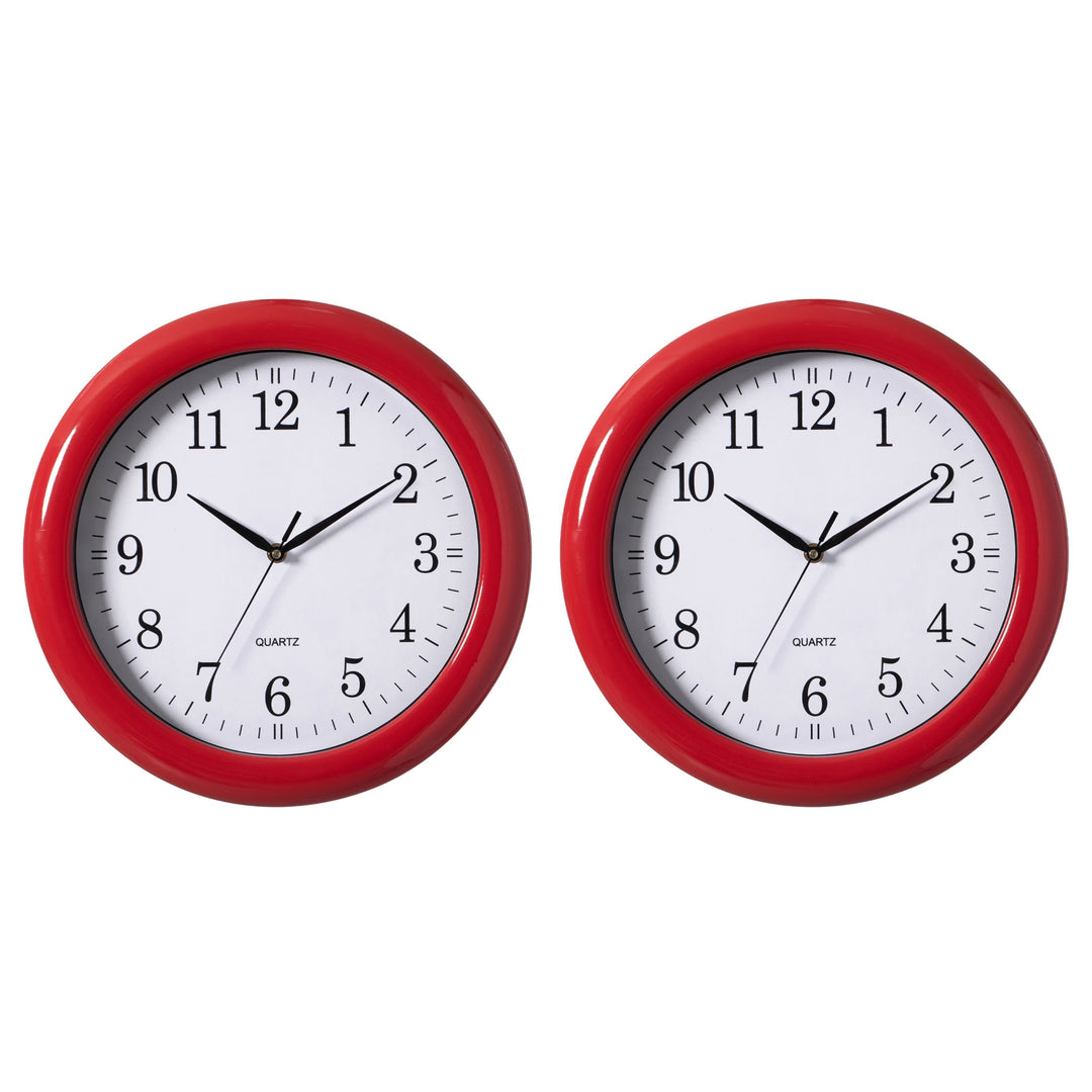 13.75 Inch Plastic Battery Operated Wall Clock Modern Design Office Image 5