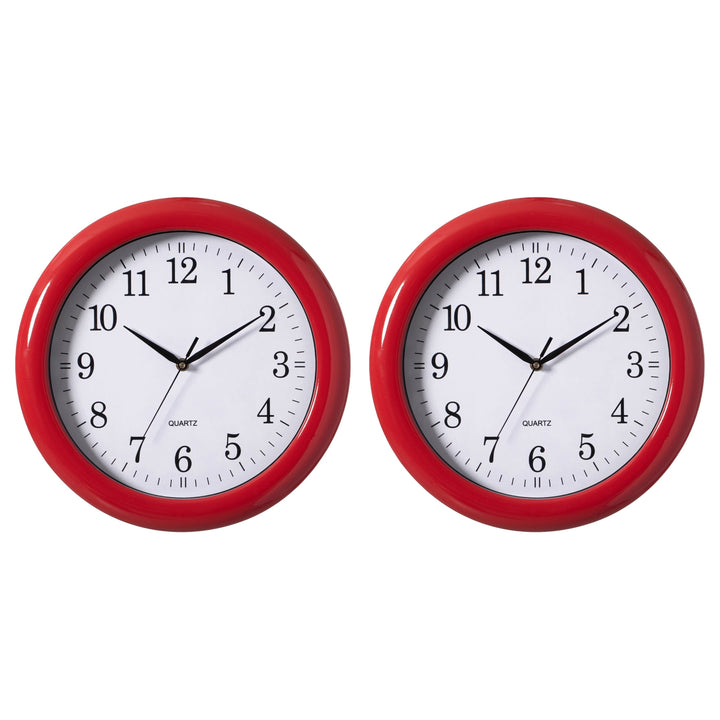 13.75 Inch Plastic Battery Operated Wall Clock Modern Design Office Image 5