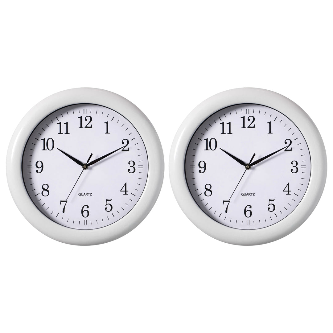 13.75 Inch Plastic Battery Operated Wall Clock Modern Design Office Image 6