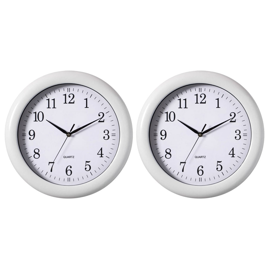 13.75 Inch Plastic Battery Operated Wall Clock Modern Design Office Image 1