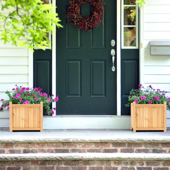 15" Wooden Planter Box Elevated Outdoor Folding Planter with Removable Bottom Image 9