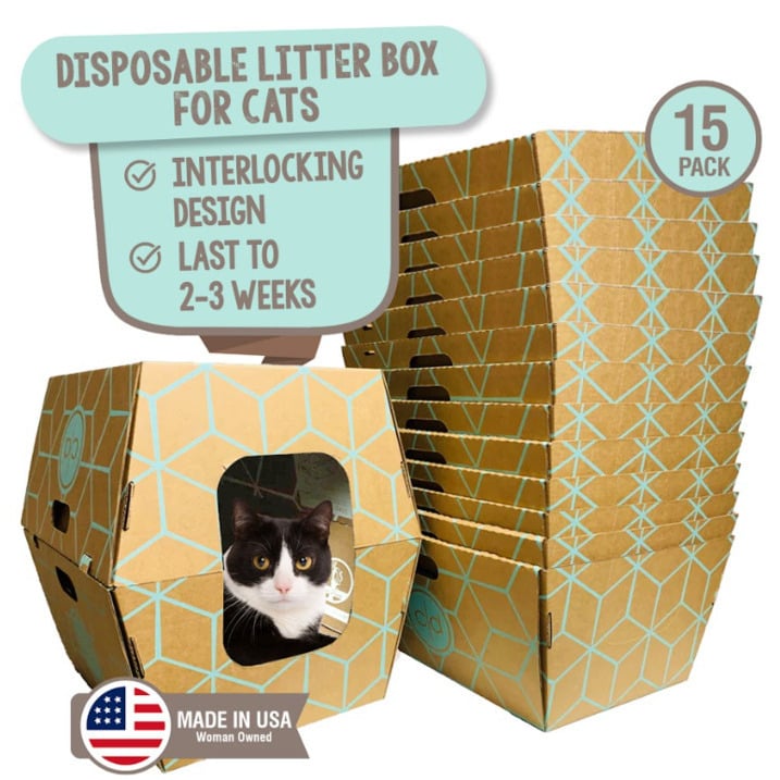 Cats Desire Biodegradable Litter Box 15 PC Large 19x17 Inches Eco Friendly Image 1