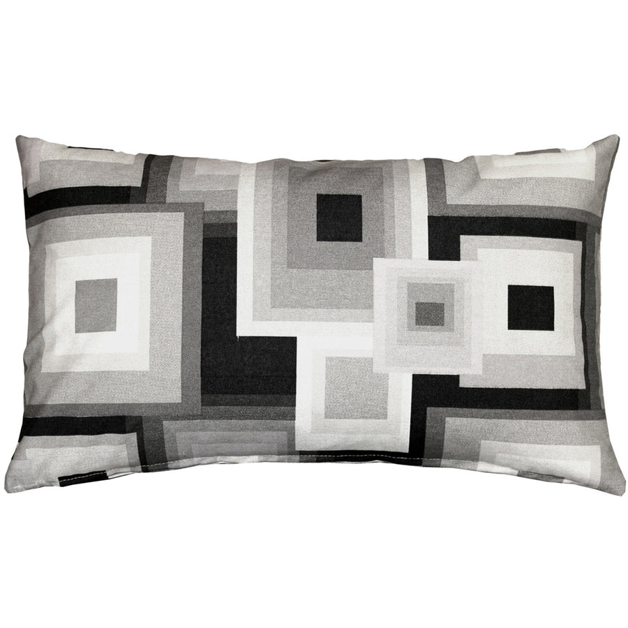 Pillow Decor Marquis Throw Pillow 12x20 Modern Design Black Gray White Cotton Image 1