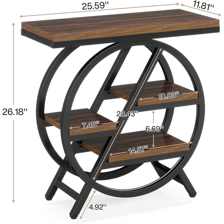 Tribesigns 3-Tier End Table Narrow Side Table with Storage Wood Metal Frame Image 6