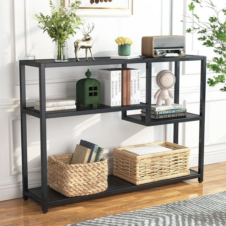 Tribesigns Small Black Console Table 43 Inch Vintage Entryway Table with Shelves Image 5