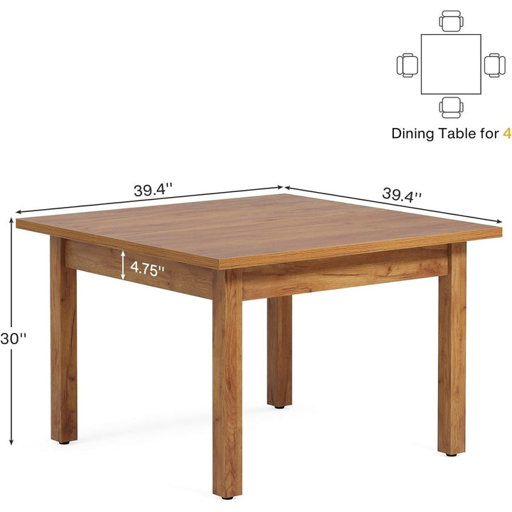 Tribesigns 39.4 Inch Square Conference Table Oak Brown Solid Wood for 4 People Image 6