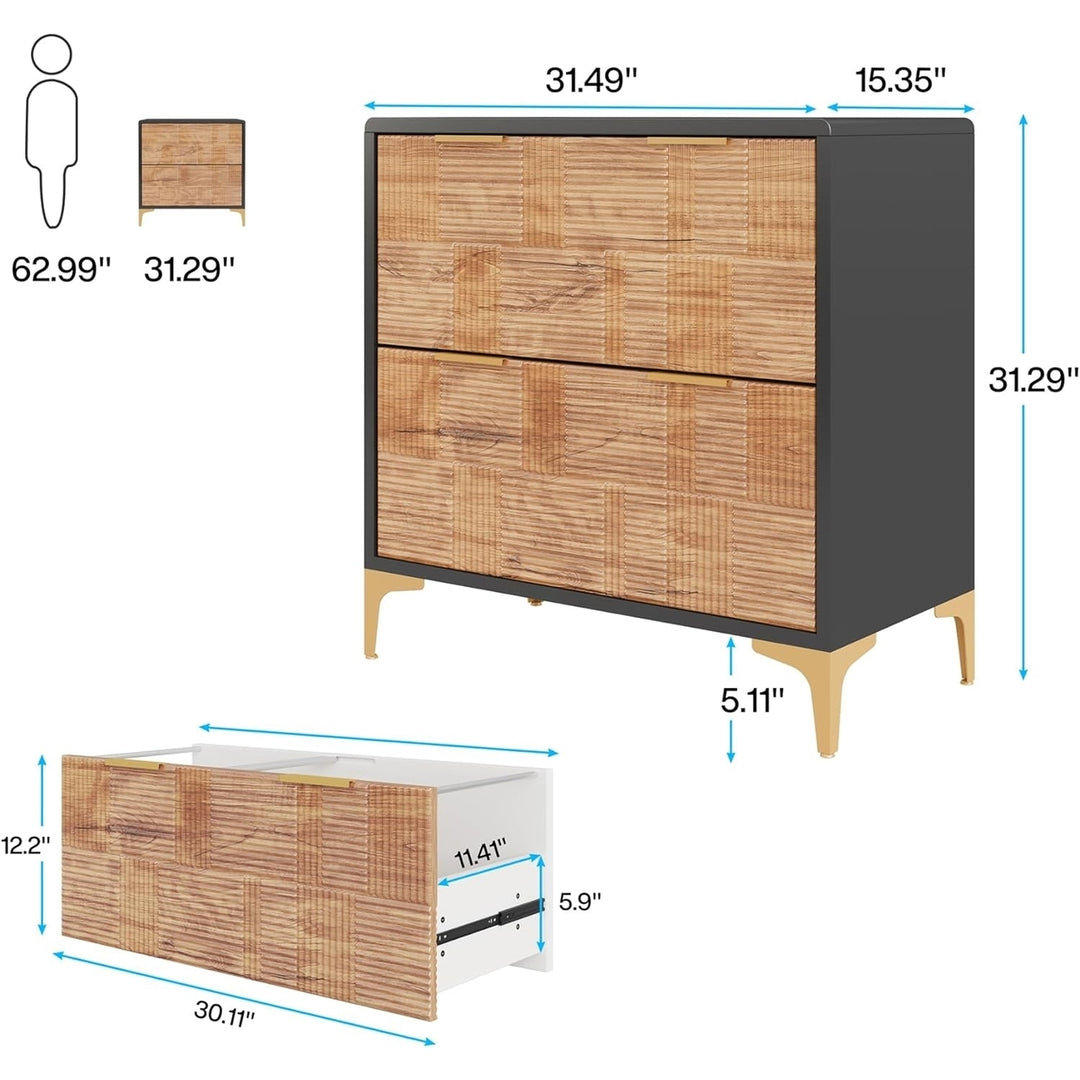 Tribesigns 2-Drawer File Cabinet, Modern Lateral Filing Cabinet with Adjustable Hanging Bar for A4 / Letter Size/Legal Image 6