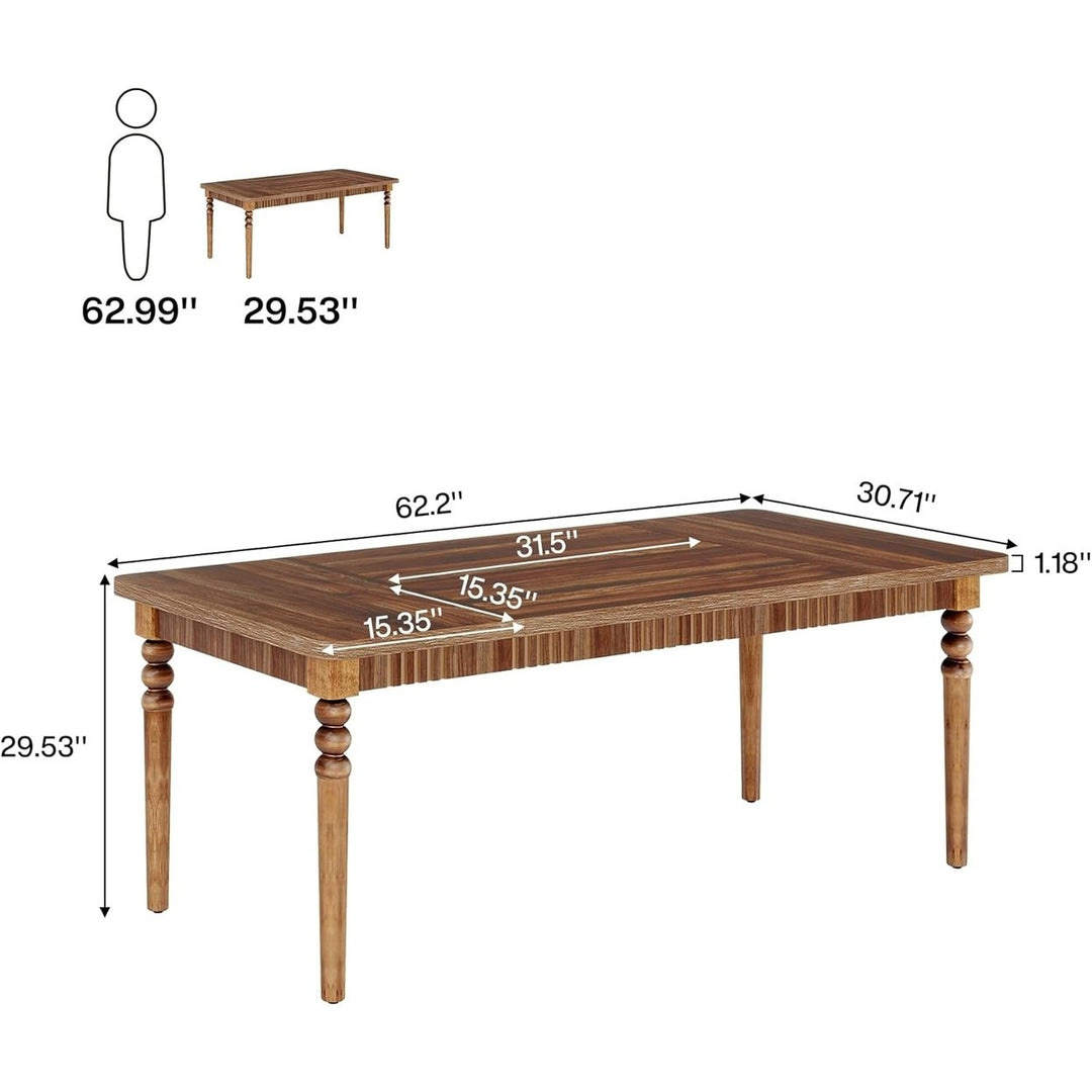 Tribesigns 63-Inch Executive Desk, Large Office Computer Desk with Solid Wood Turned Legs Image 6