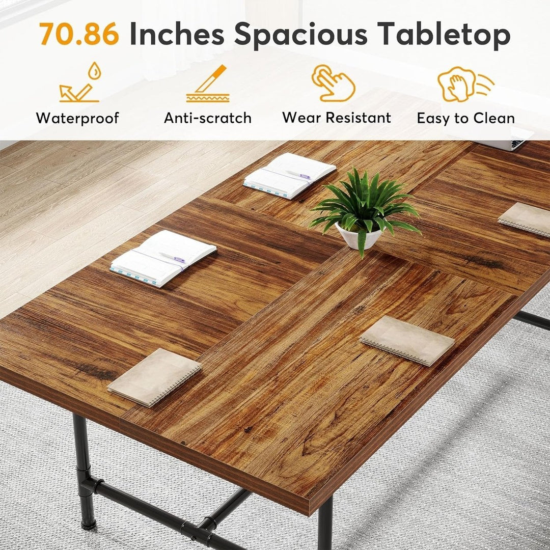 Tribesigns 6FT Rustic Conference Table Industrial Meeting Table 70.8" x 35.4" Image 3