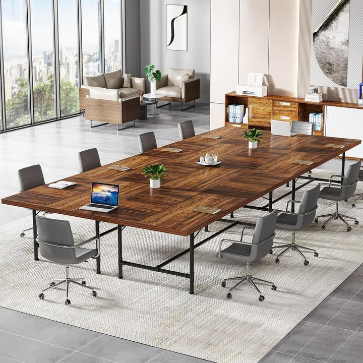 Tribesigns 6FT Rustic Conference Table Industrial Meeting Table 70.8" x 35.4" Image 2