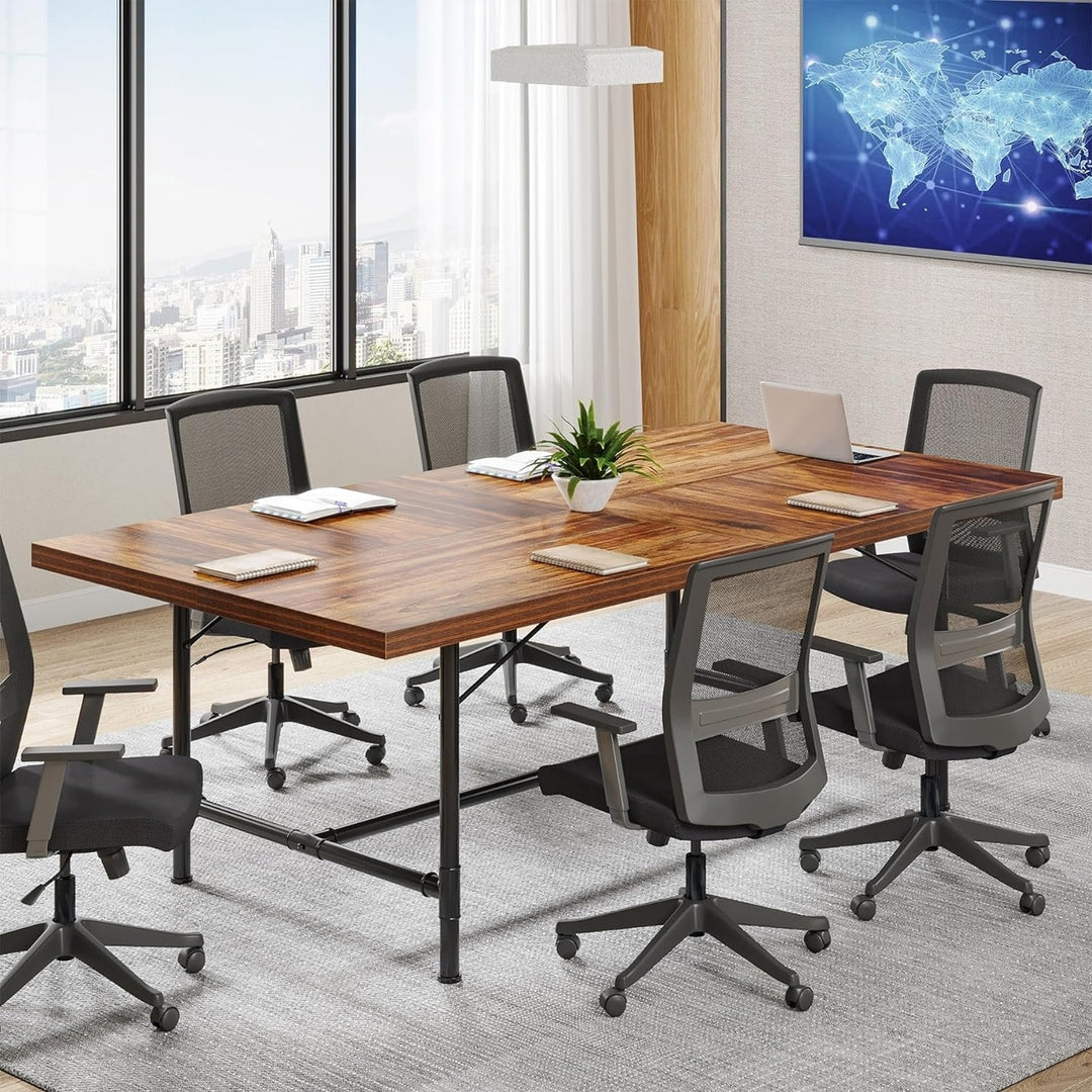 Tribesigns 6FT Rustic Conference Table Industrial Meeting Table 70.8" x 35.4" Image 1