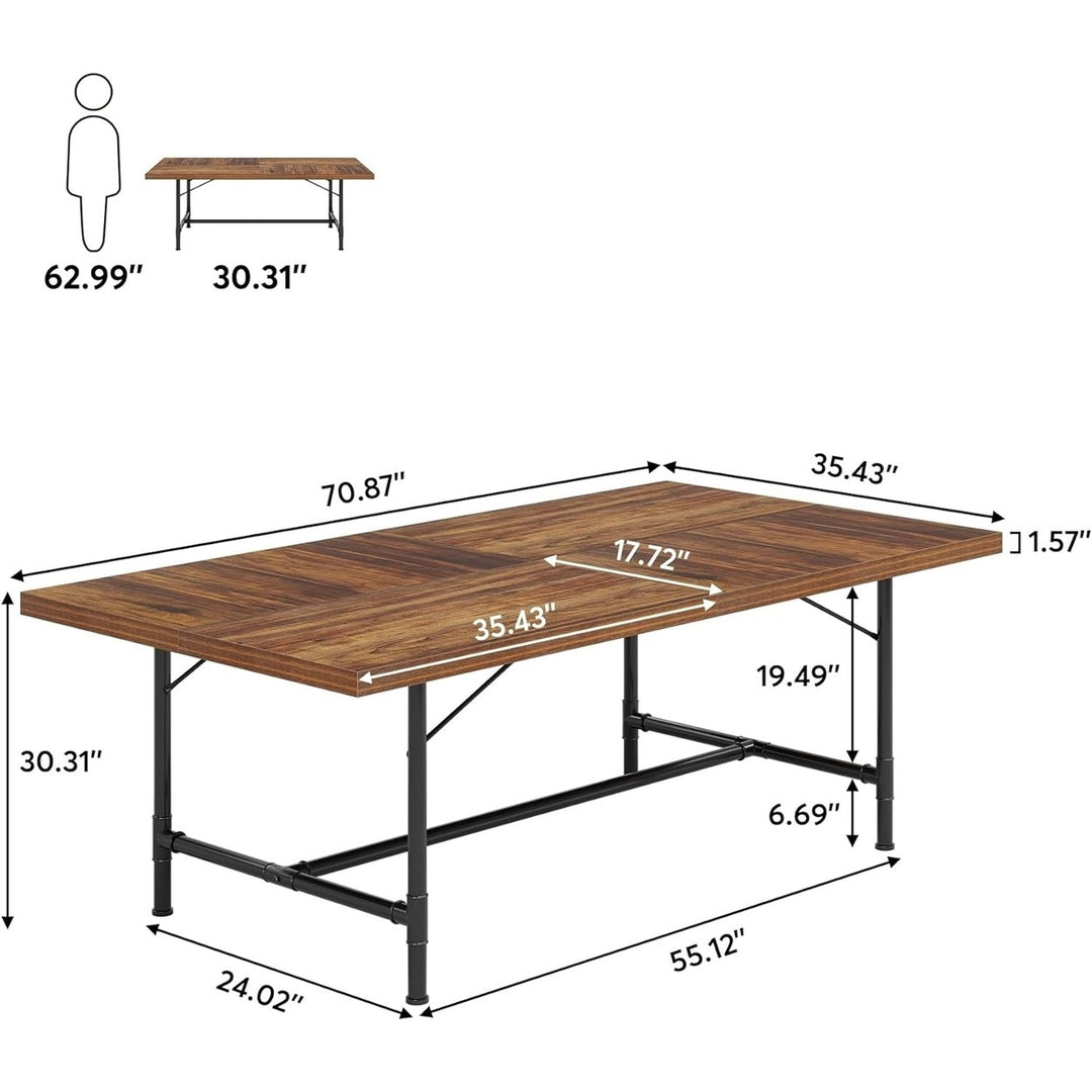 Tribesigns 6FT Rustic Conference Table Industrial Meeting Table 70.8" x 35.4" Image 5