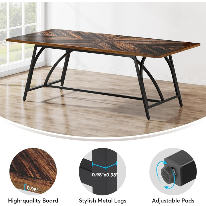 Tribesigns 70.8-Inch Rectangle Dining Table for 6, Extra Long Kitchen Table with Stylish Metal Legs Image 5