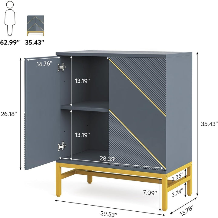 Tribesigns Buffet Cabinet Set of 2 Modern 59in Sideboard with Adjustable Shelves Image 5