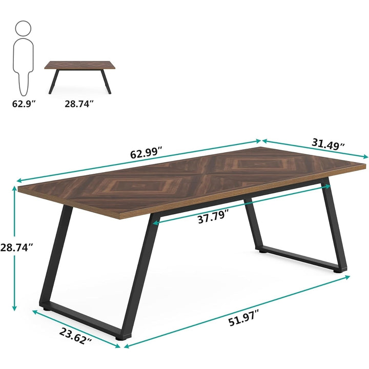 Tribesigns 63 Inch Executive Office Desk Modern Walnut Large Computer Table Image 6