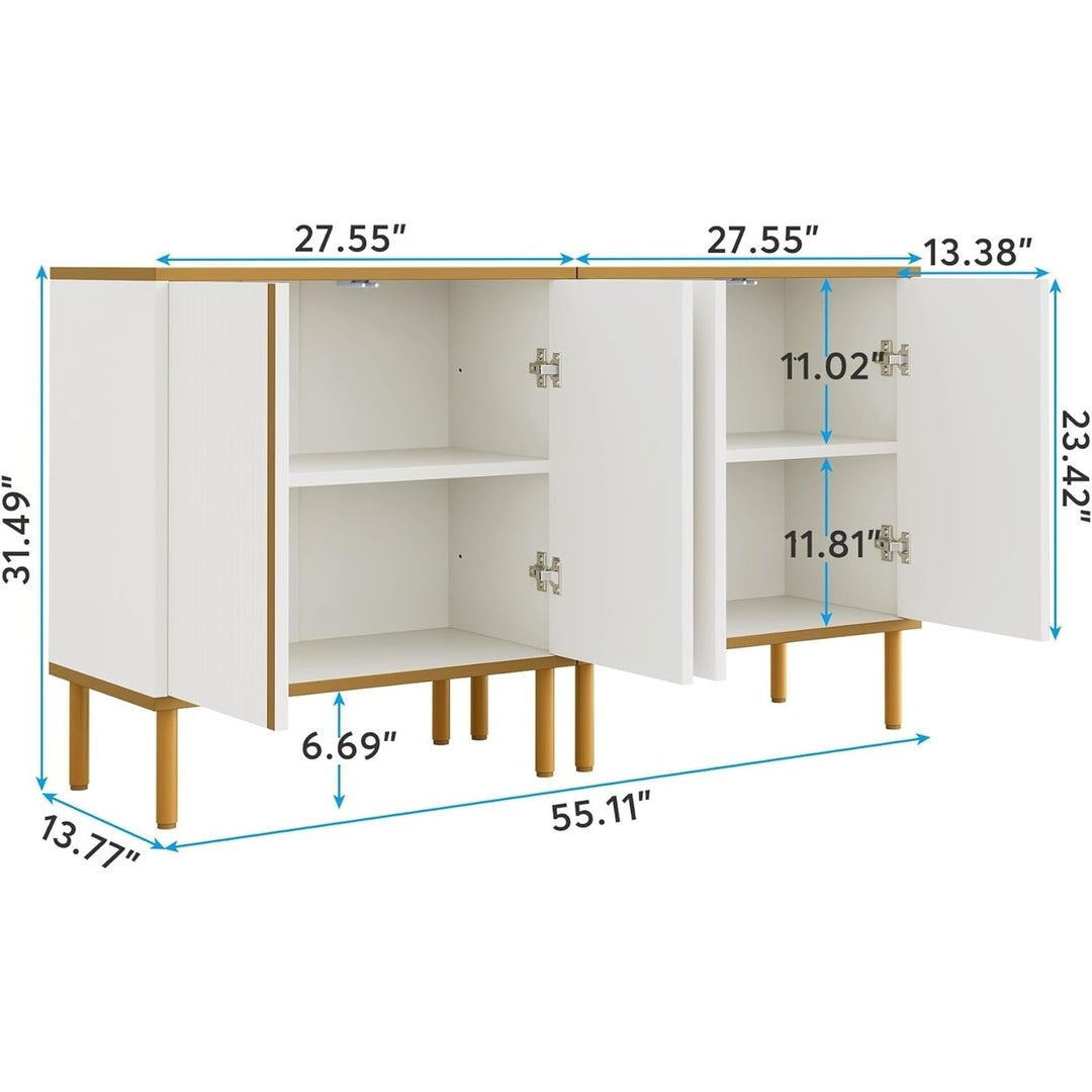 Tribesigns Modern Buffet Cabinet Set of 2, 55 inches Long Sideboard with Doors Image 2